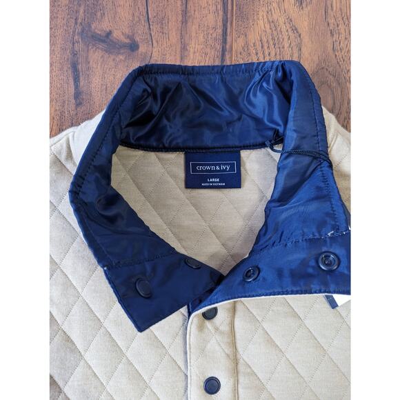 NWT Crown & Ivy Quilted Stand Collar Pullover L - Picture 3 of 8